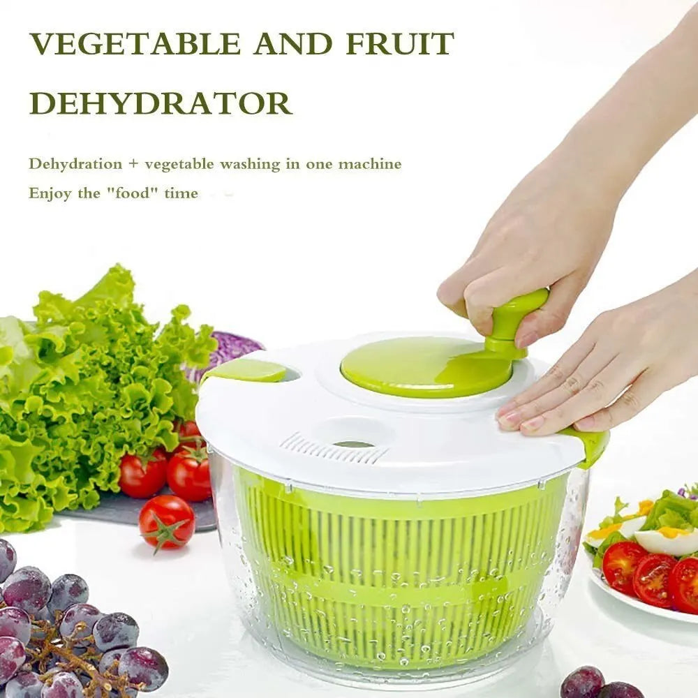 Compact fruit and vegetable drying and cleaning machine.