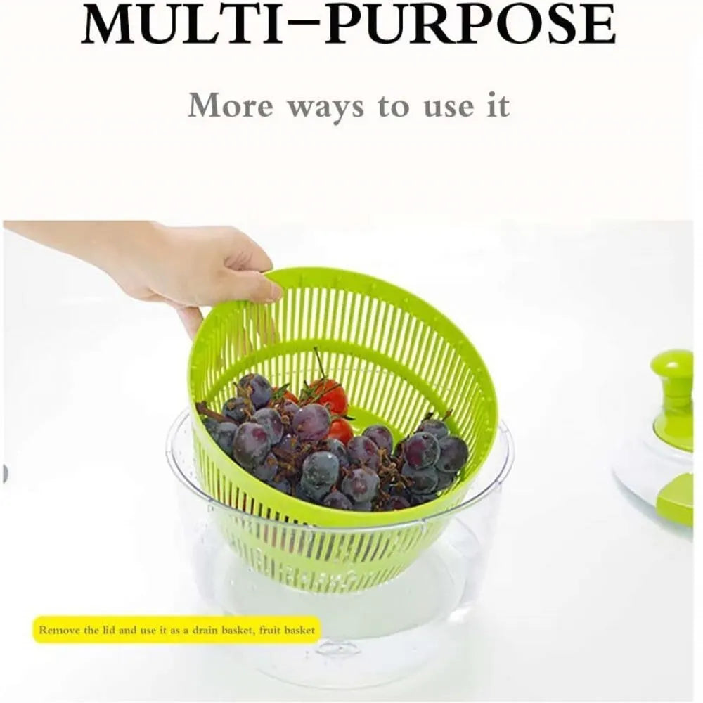 Compact fruit and vegetable drying and cleaning machine.