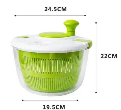 Compact fruit and vegetable drying and cleaning machine.