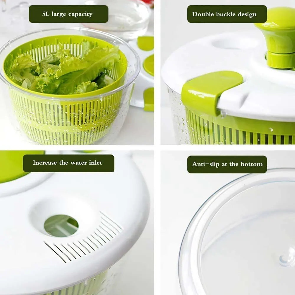 Compact fruit and vegetable drying and cleaning machine.